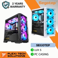Flexi Tech SEGOTEP LUX S M-ATX TOWER CASE Black & White PC Desktop Case