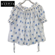 Alexander McQueen 470902 2016 白色花朵露肩襯衫，40 碼 [二手]