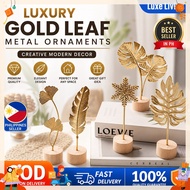 【Luxe】Opulent Gold‐Foil Metal Figurines Ingenious Contemporary Decor Living Room Tabletop Desktop