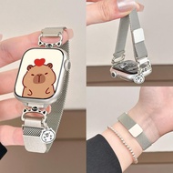 Kapibara Apple applewatchS11 Strap iwatch S10 Milanese Metal Strap iwatch987654321Se Strap