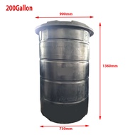 200A Gallon Round (Height) Water Tank C/W Cover HDPE water tank Poly tank tangki air hitam tinggi