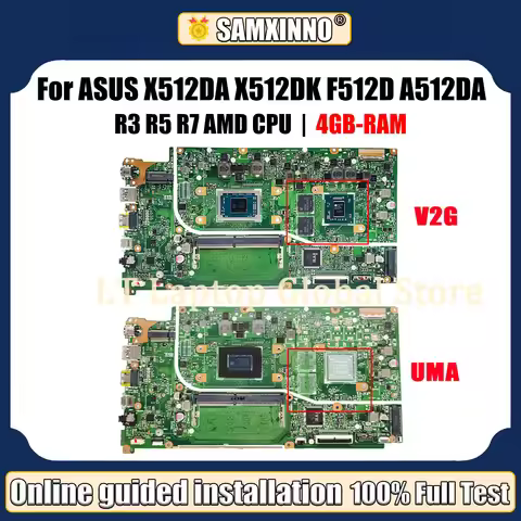 LT Laptop X512DA Mainboard For Asus VIVOBOOK F512DA X512D X712DA X512DK M712D Motherboard 0GB/4GB-RA