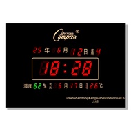 Compas | นาฬิกาจีนแขวนดิจิทัล LED พร้อมฟังก์ชันปลุก จอแสดงผลขนาดใหญ่ ใช้แขวนผนังได้