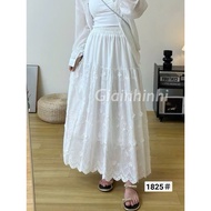 Long maxi skirt in rough fabric with floral embroidery in many designs CV1825-H2TH - NhiNhi Shop