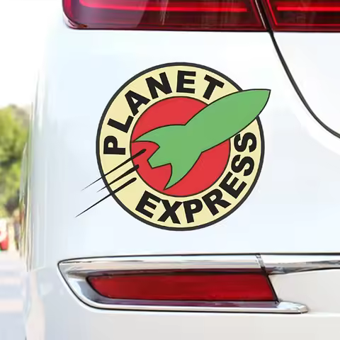 JT300# Futurama Planet Express Logo Vinyl Sticker For Car Truck Window Decal Wall Bumper Car Accesso