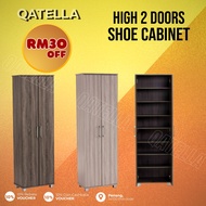 Qatella EVERETT High 2 Door Shoe Cabinet/ Shoe Rack/ Shoe Organizer/ Kabinet Kasut Bertutup/ Almari Kasut Tinggi 2 Pintu