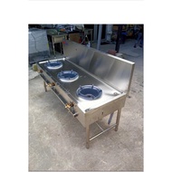 Stainless Steel DIY 3 Burner Kwali Range / Dapur Gas 3 Tungku Stove / Dapur 3 Lubang / Dapur Mee Gor