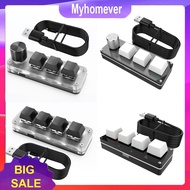3 Key 1 Knob/4 Key Mini Mechanical BT Keyboard RGB Wired USB Mechanical Macropad