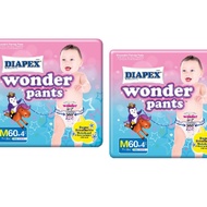 DIAPEX WONDER PANT Baby Diapers  M60'S + FREE 4pcs X (2packs)