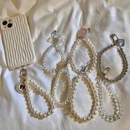 Luxury Vintage Mobile Phone Chains Camelia Pearl Beaded Lanyard Jewelry Gifts Telephone Fashion Acce