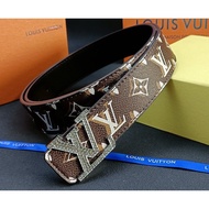 Ready Stock LV Cowhide Plate Buckle Belt Men's All-Match Fashion Belt