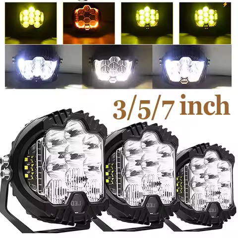 7 lnch 5 Inch LED Headlights DRL Hi/Lo Beam 50W 9LEDS For Niva Motorcycle Lada Offroad 4x4 UAZ 12V 2