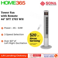 Sona Tower Fan with Remote 46" SFT 1703 - White