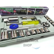 KTP Socket Wrench Set 21 Pcs Socket Wrench Set 4-19 mm Socket Wrench 21 Pcs Quality