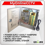 READY STOK Adaptor 12V 10A 12 Volt 10 Ampere CCTV Power Suply Box