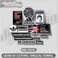 HP 1018 Dr Sticker band OASIS X ADIDAS Vinyl Waterproof Aesthetic - Suitable for Helmets, hps, and L