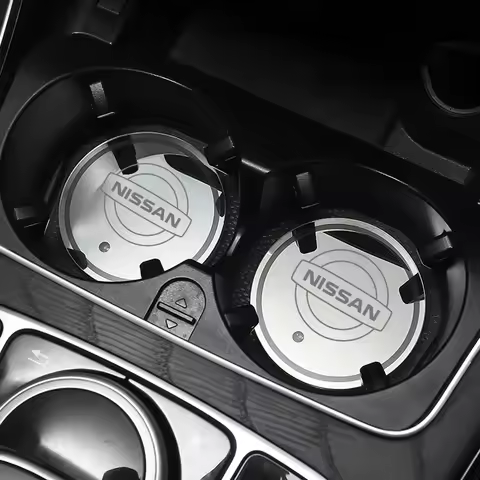 7 Color LED Car Cup Holder Light Luminous Coaster Water Cup Pad For Nissan X-trail Almera Qashqai Ti