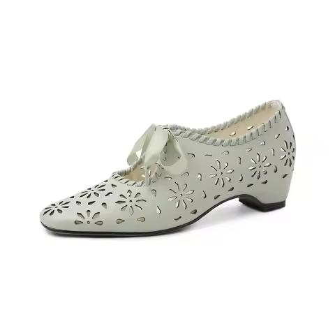 Genuine Leather Sheepskin Women's Sandals,Hollow out High Heels Breathable Wedges Heels Summer Women