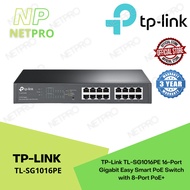 TP-Link TL-SG1016PE 16-Port Gigabit Easy Smart PoE Switch with 8-Port PoE+