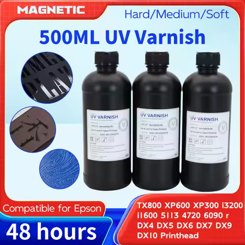 Hot Stamping UV Varnish 500ML For Epson i3200 TX800 XP600 L800 L1800 L805 DX4 DX5 DX6 DX7 DX10 Print