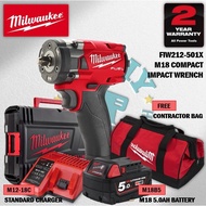 Milwaukee M18 FIW212 FUEL 1/2" Compact Stubby Impact Wrench 339NM