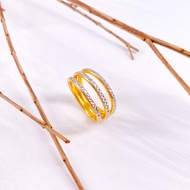 GD JEWELLERY - 916 GOLD RING STM 2C 3 LAYER | 916 EMAS CINCIN STM 2C 3 LAYER