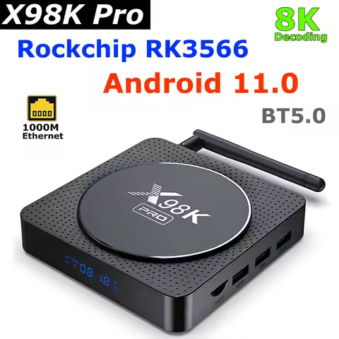 X98K Pro TV Box Android 11 Rockchip RK3566 Quad Core 4GB 32GB 8K Decoding External Antenna Dual Wifi
