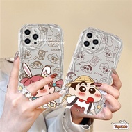 For Infinix Smart 8 7 6 5 2020 Hot 40i 40 Pro 30i 30Play 20 20i Play Note 12 G96 Spark Go 2024 2023  Hot 12 11 10 Play Crayon Friends Couple 3D Wave Edge Phone Case Soft Cover