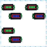 [R Q M U] 6 Pcs 1-8S Lithium Battery Meter Display Module Blue Three String LED Lithium Battery Pack