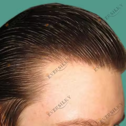 0.02mm Thin Skin Men's Prosthesis Virgin Human Hair Vloop Male Hair Replacement System Blonde Brown 