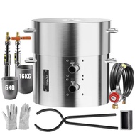 Propane Melting Furnace Kit 16KG/35lbs Dual Burner with Crucibles and Tongs