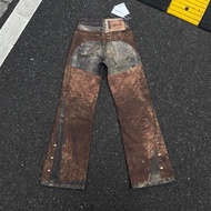 Acne studio Retro Two-Piece Digital Stitching Printed Straight-Leg Pants