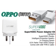 OPPO 120W VOOC Charger Fast Charging 65WATT SUPERVOOC Fast Charging 5A Charger For Type C &amp; Micro USB Data VOOC 5A Cable