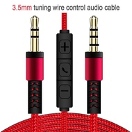 GS Audio Cable 3.5mm to Jack 3.5mm Speaker Line Aux Cable Male to Male with Mic to volume control fo