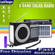 Radio fm/am Portable Solar AM/FM/SW Rechargeable Bluetooth Radio with USB/SD/TF MP3 Player and Led Light  Radio with Speaker &amp; Headphone Jack with Long Range Reception AM-097BTS