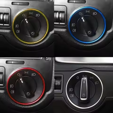 Headlight Switch Decorative Trim Frame Metal Ring For Volkswagen VW PQ35 PQ46 Golf Jett MK5 MK6 Pass