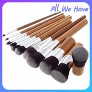 (HALAL BRUSH & FREE BAG)  Cosmetic 12 Pcs makeup makeup Brush Set Bamboo Handle Set Berus Solek 化妆套刷