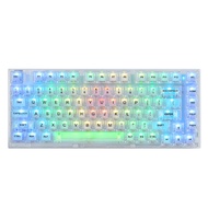 YUNZII X75/X75PRO White 82-Key Hot Swappable Mechanical Keyboard, Transparent Keycaps, Gasket Mount 