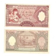 Uang Kuno Indonesia 1000 Rupiah (Merah) 1958 Seri Pekerja Tangan I