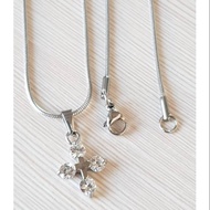 White cross necklace Anti-rust imported fashion cross necklace/ Spiritual necklace/ Silver cross nec