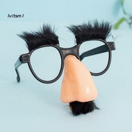[LV] Oversized Novelty Glasses Halloween Party Eyewear Funny Big Nose Glasses with Eyebrows and Curl