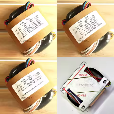 115V 230V 50W R-Core Transformer for Hi-Fi Audio Amplifier Preamps AMP DAC 6.3V 9V 12V 15V 18V 20V 2