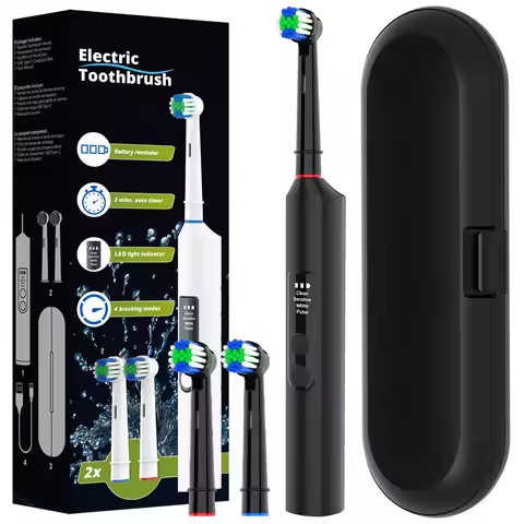 Rotating Electric Toothbrush with 4 Cleaning Modes, 2 Min Timer and Travel Case, Compatible with Ora