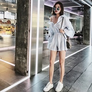 Korean style loose stripe strap Siamese Jumpsuit Jumpsuit Women s summer 2018 new high