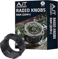 AJT DESIGN Radio Knobs Compatible with 2019+ RAM, 2-Piece Set, Anodized Aluminum - Black