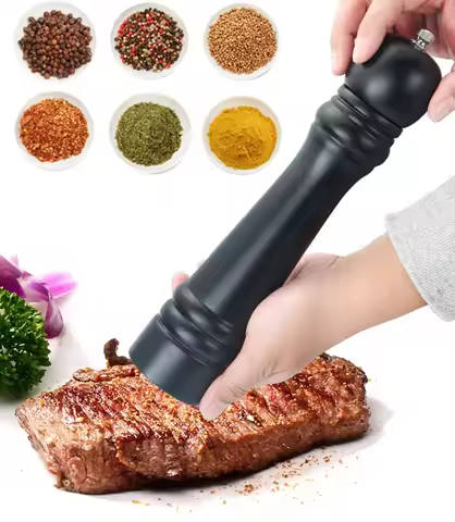 Solid Wooden Salt & Pepper Mill Oak Pepper Grinder Manual Pepper Powder Black Pepper Grain Pepper Gr