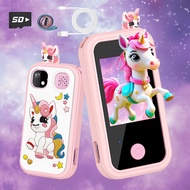 Boys Girls Play Learning Phone Toy 2.4in HD Touch Display Dual Camera System Interesting Puzzle Game
