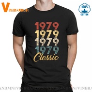 Men Tshirts Retro 70s Brand Clothing Vintage Classic 1979 T Shirt man Birthday Born in 1979 T-Shirt 