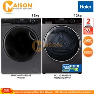 [Combo] Haier Inverter Front Load Washer 12KG HW120-BP14959S8 + Haier Inverter Heatpump Dryer 12KG H