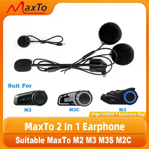 Accessories Headphone Microphone 2 In1 Earphone Suit For MaxTo M2 M3 M3S M2C Motorcycle Full/Face He